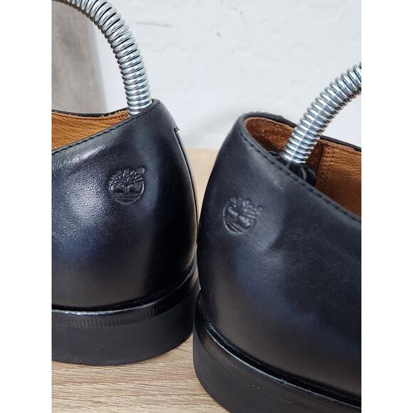 Timberland Men's 8 Black Leather Dress Suit Shoes Cap Toe Oxford Lace Up Tuxedo - Picture 3 of 12